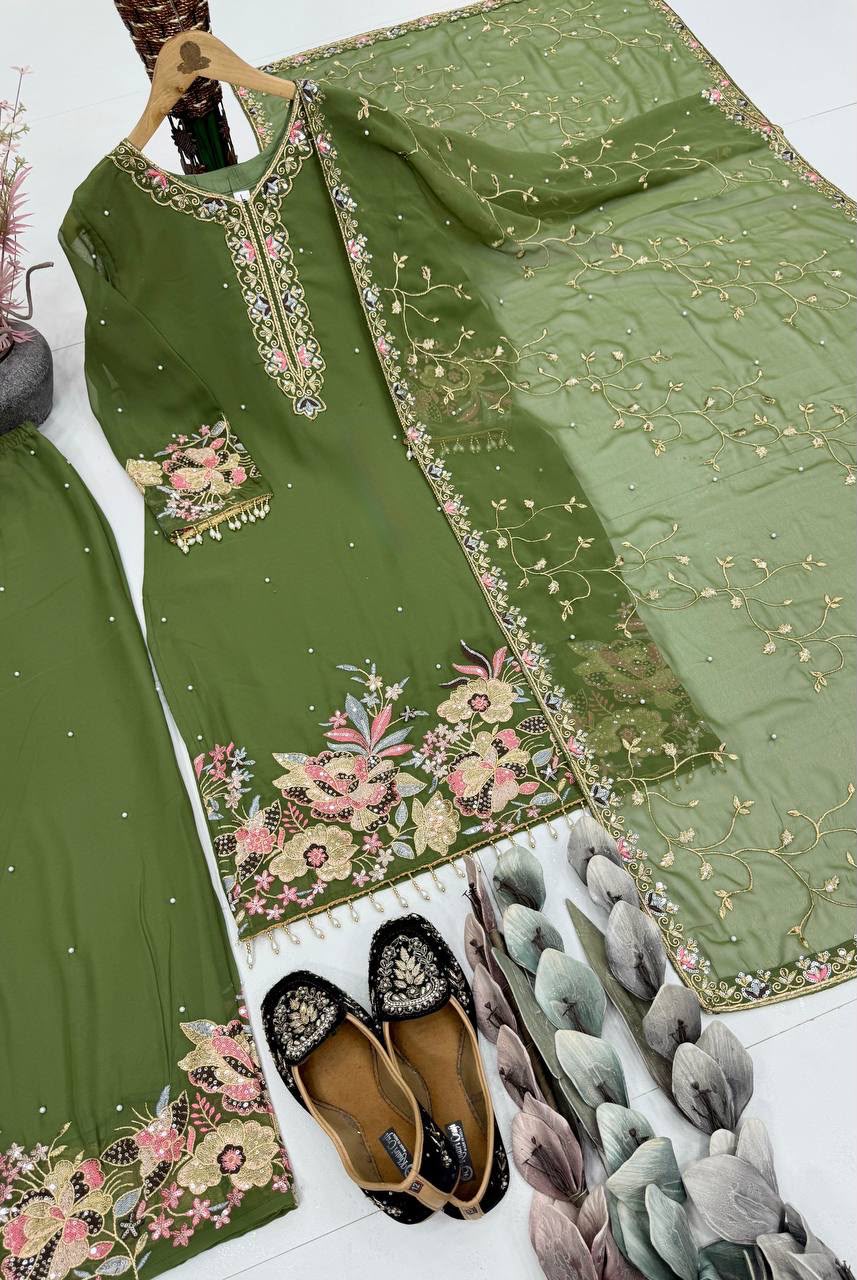 Designer Eid Special Heavy Embroidery Sequin Suit Set — photo 2