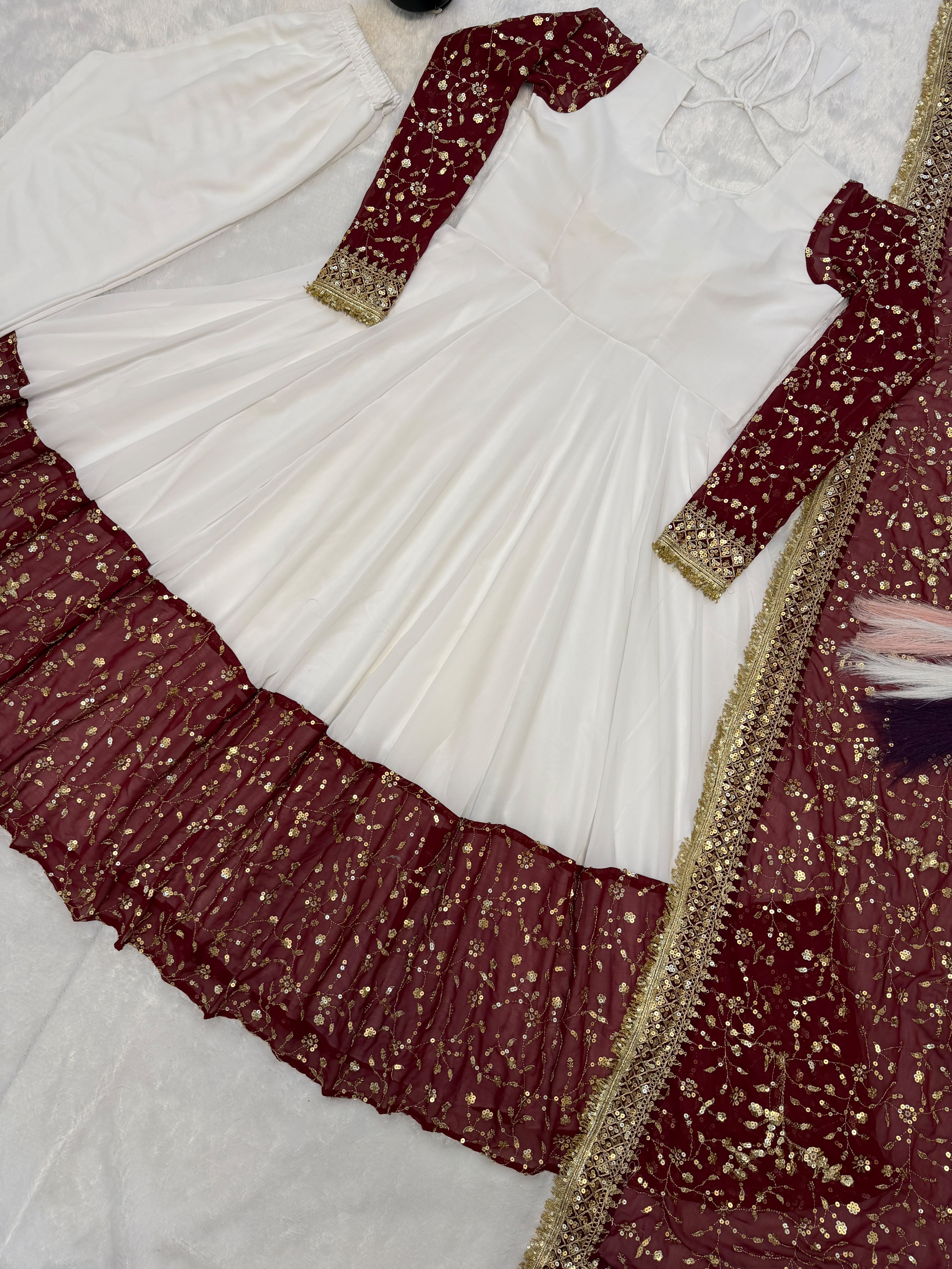 Designer Faux Georgette Maxi Anarkali Suit — photo 3