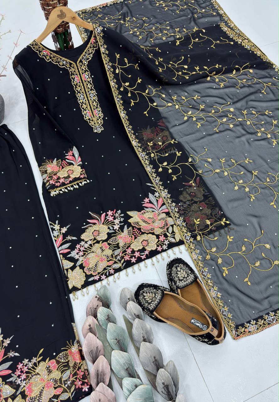 Designer Eid Special Heavy Embroidery Sequin Suit Set — photo 4